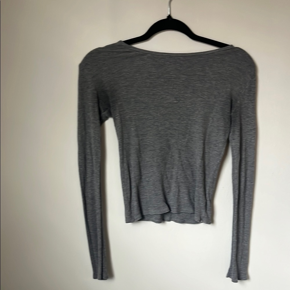 Gray Long Sleeve Women's Top